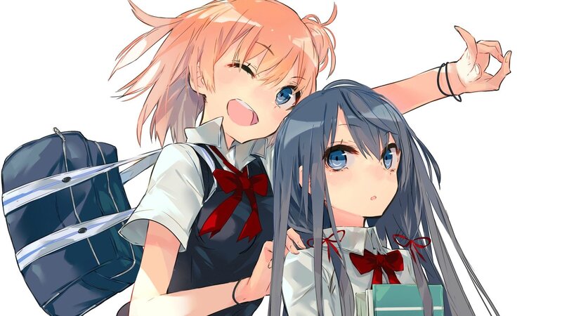 Two Schoolgirls — White