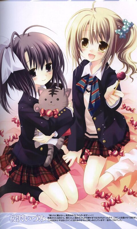 Two schoolgirls with candy