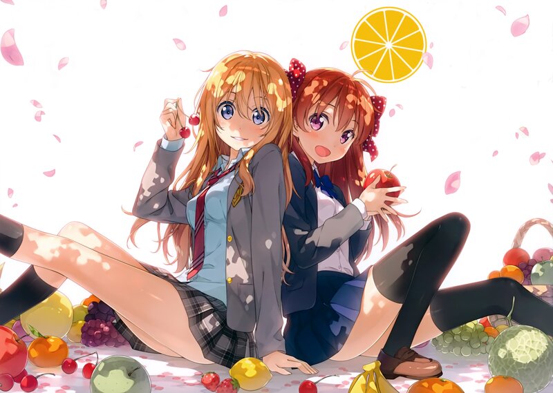 Two Schoolgirls with Fruit