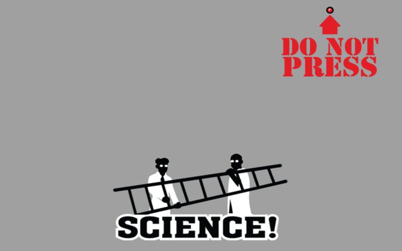Two Scientists Carrying Ladder