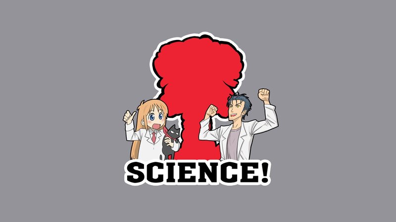 Two Scientists with Cat
