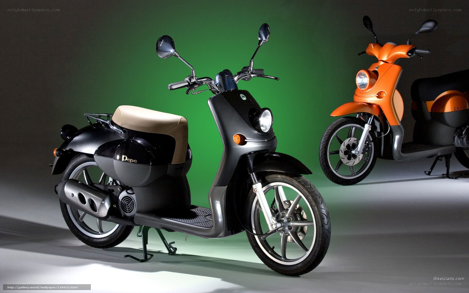 Two scooters on display