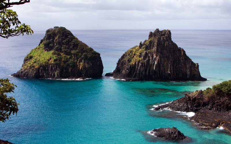 Two Sea Stacks — Blue, Serene
