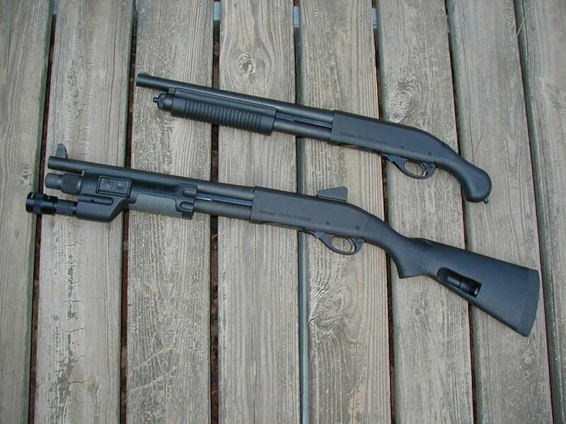 Two Shotguns on Wood