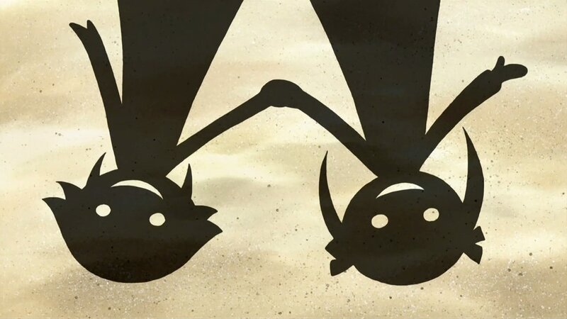 Two Silhouetted Characters