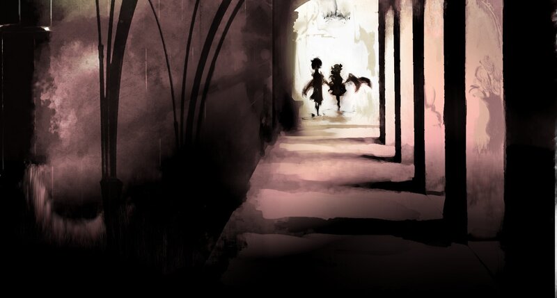 Two Silhouetted Figures — Black, Dramatic, Night