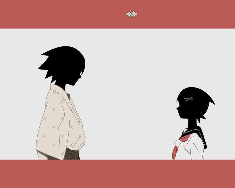 two silhouetted figures facing each other