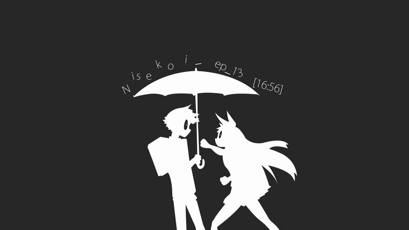 Two Silhouetted Figures under an Umbrella