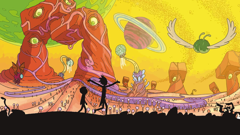 Two Silhouettes on Alien Planet