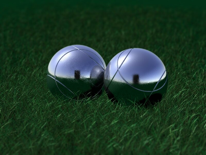 Two Silver Balls on Grass