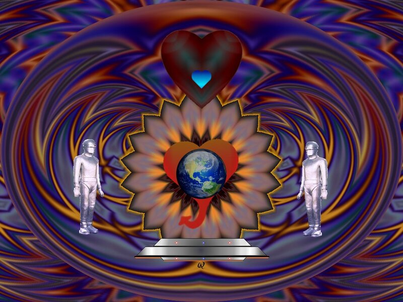 Two Silver Figures with Earth