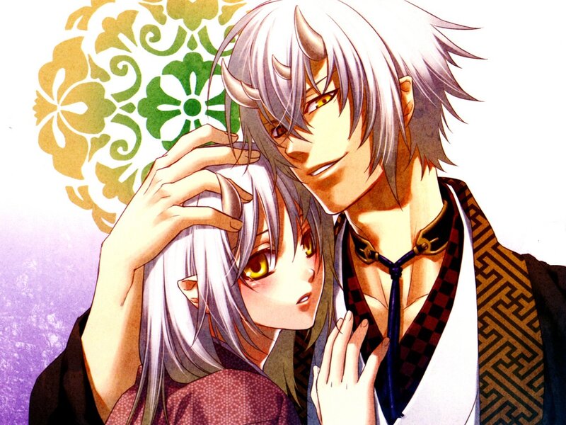 Two Silver-haired Characters — White