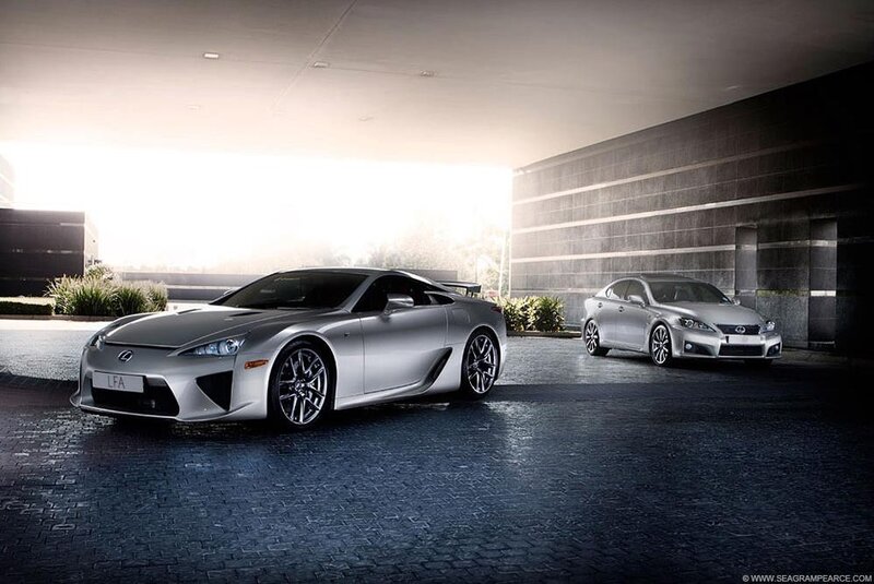 Two silver Lexus sports cars