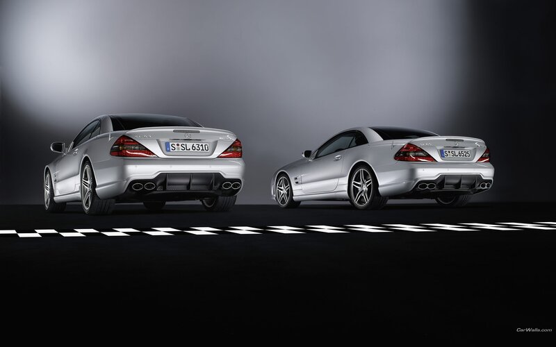 Two silver Mercedes-Benz SL63 AMG