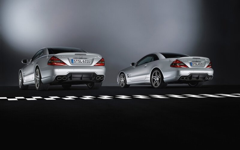 Two silver Mercedes-Benz SL63 AMG