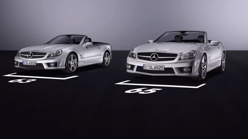 Two silver Mercedes-Benz SLK cars