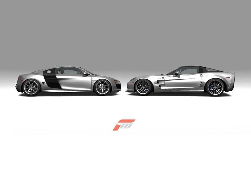 Two silver sports cars side by side