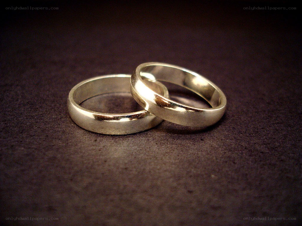 two silver wedding rings