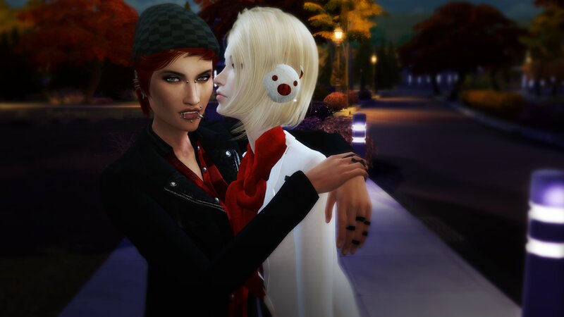 Two Sims Embracing