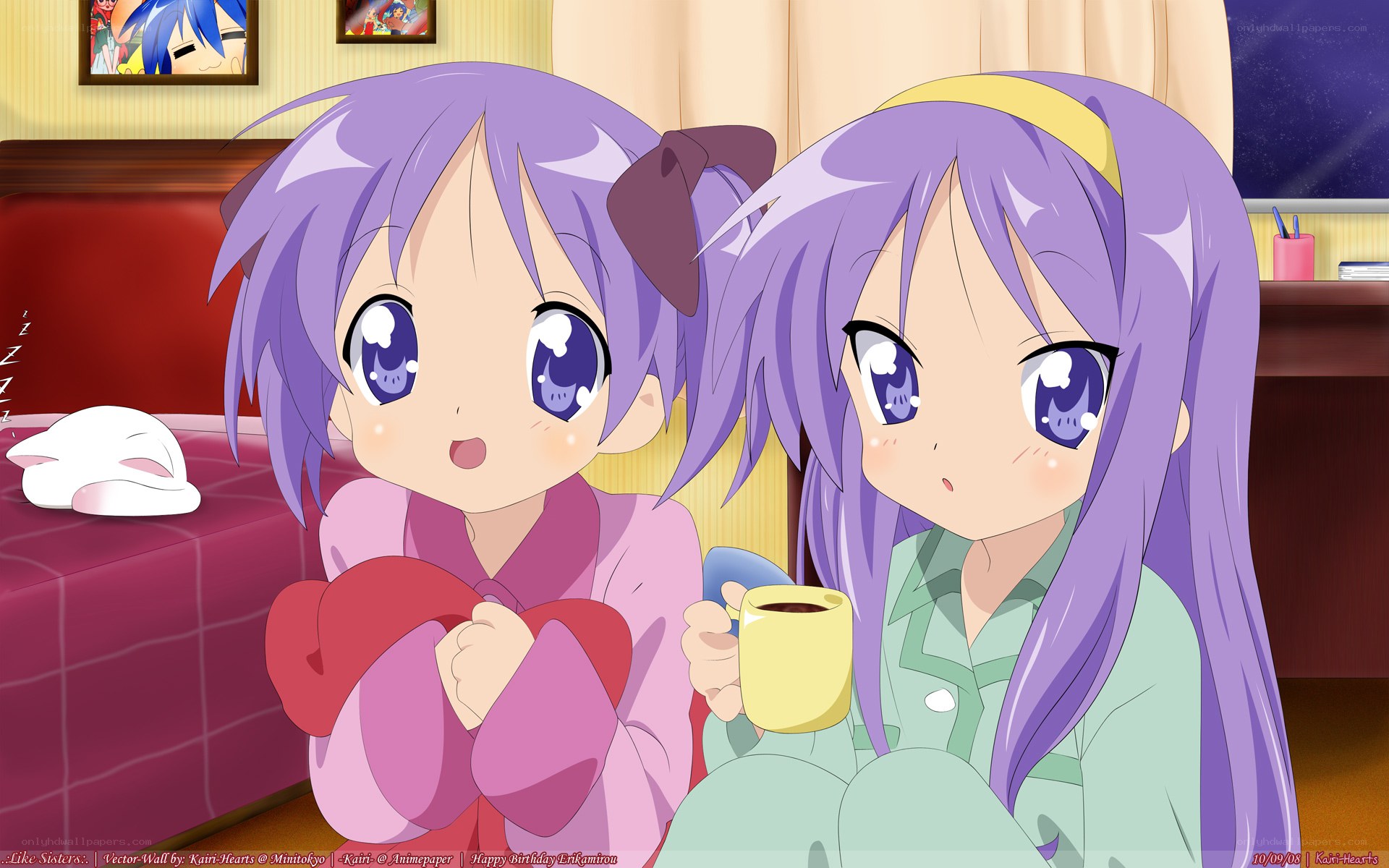 Two sisters in pajamas