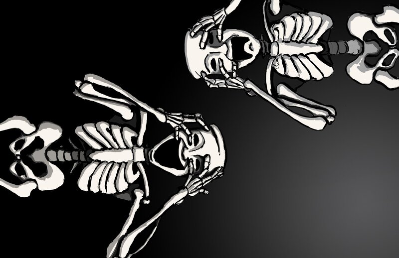 Two Skeletons Dancing