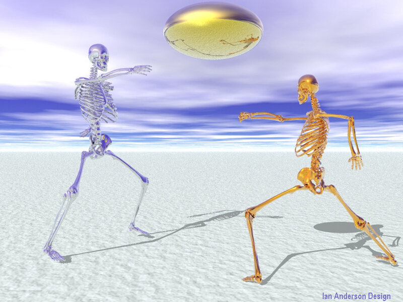 Two Skeletons Fighting