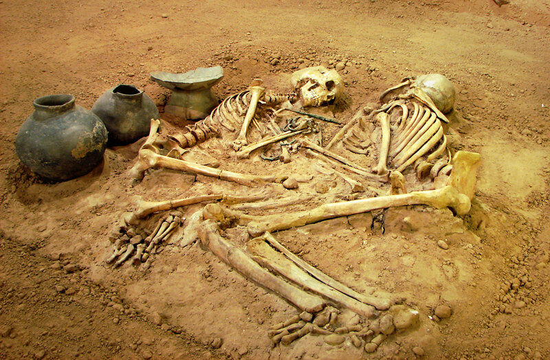 Two Skeletons in Burial