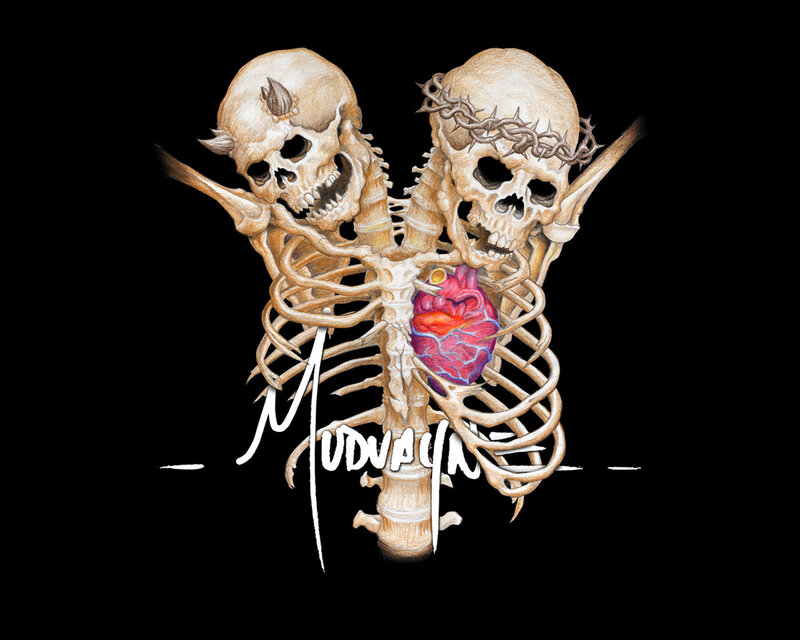 Two Skulls with Heart