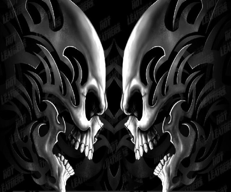 Two Skulls with Tribal Patterns