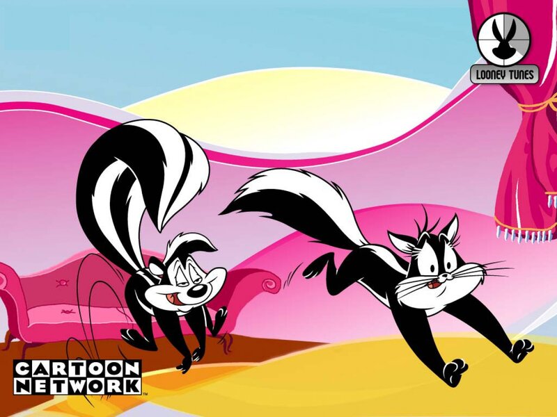 Two Skunks Running