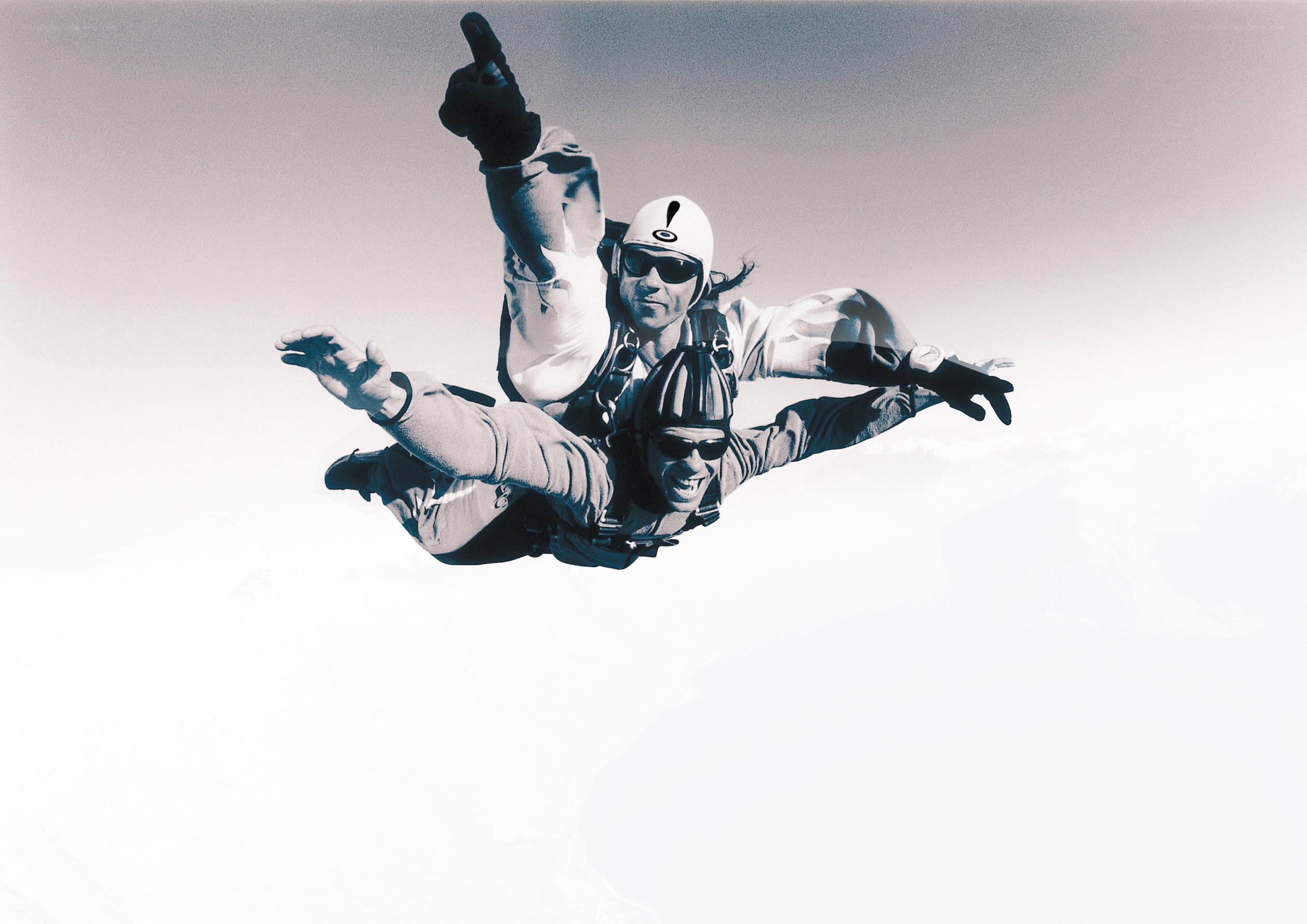 Two skydivers in freefall