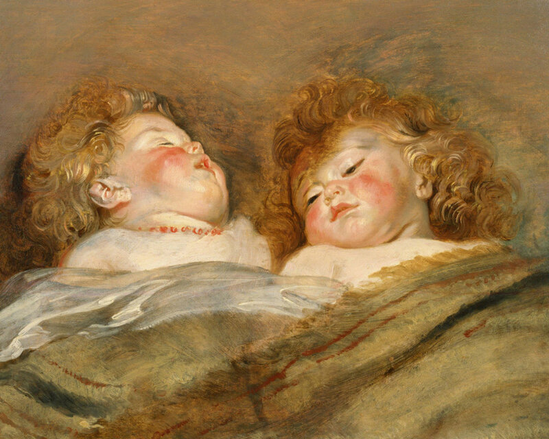 Two Sleeping Babies — Brown