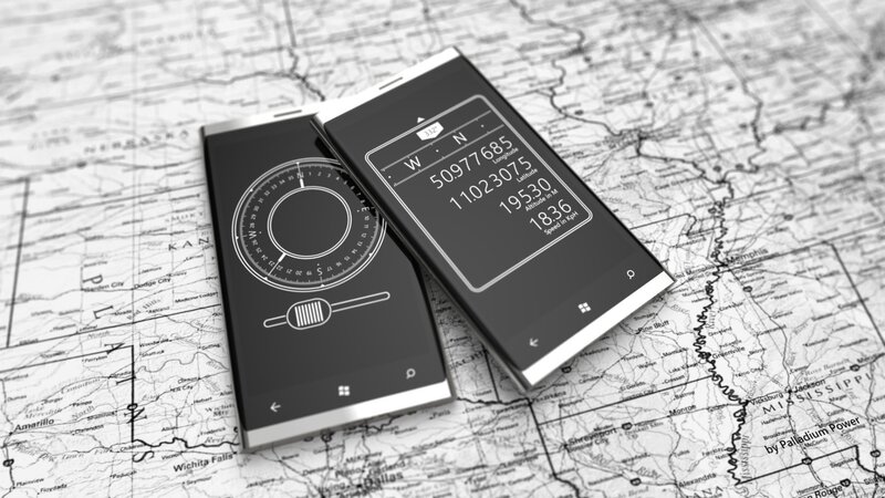 Two Smartphones on Map
