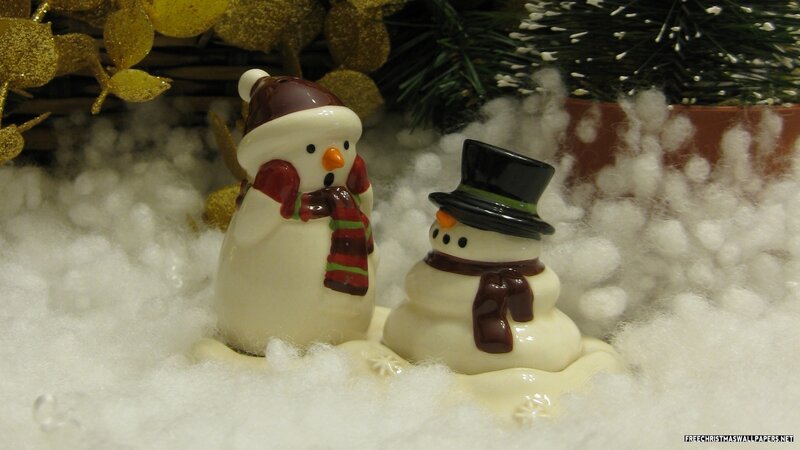 Two Snowman Figurines