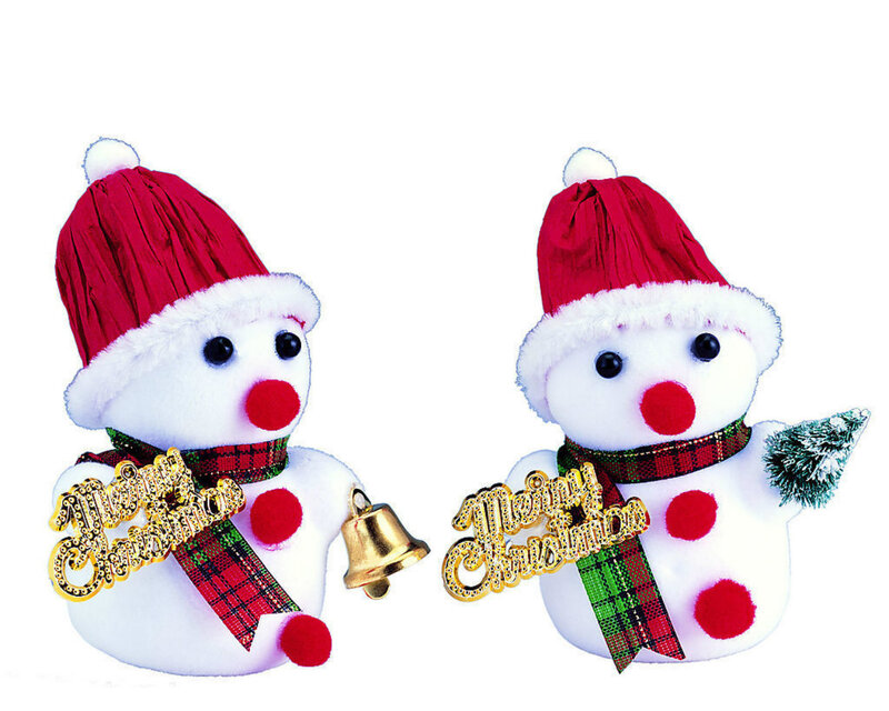 Two Snowman Figurines — White, Festive, Winter
