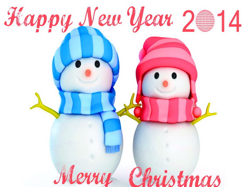 Two Snowmen Figures — White, Festive, Winter
