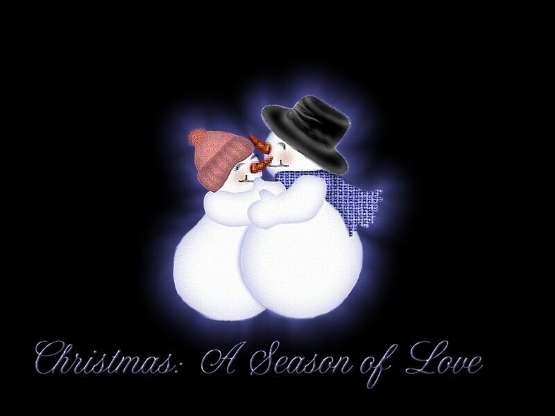 Two Snowmen Hugging