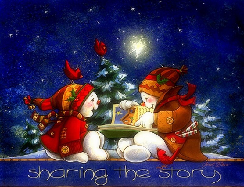 Two Snowmen Sharing Story