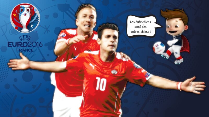 Two Soccer Players — Blue, Celebratory, Illustration