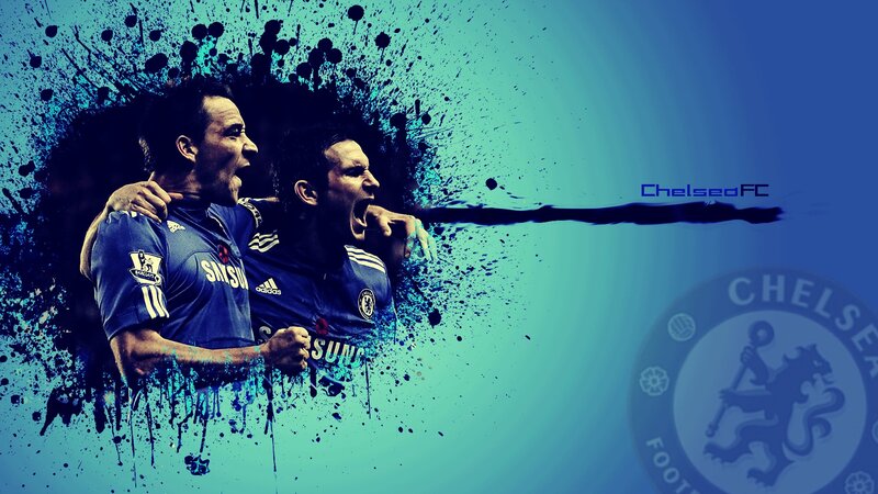Two Soccer Players Celebrating — Blue, Energetic, Digital Art