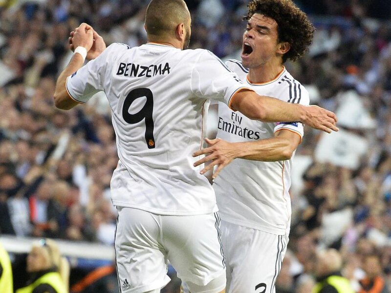 Two Soccer Players Celebrating — White, Celebratory
