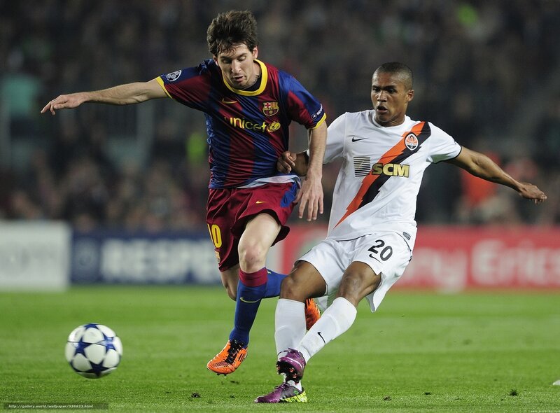 Two Soccer Players Competing — Green, Intense
