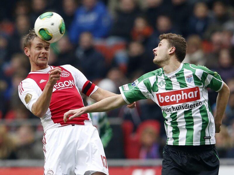 Two Soccer Players Heading Ball