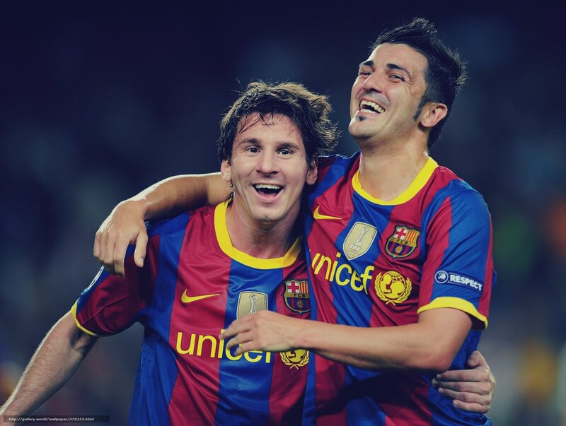 Two Soccer Players Hugging — Red