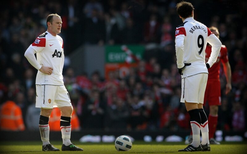 Two Soccer Players on Field — White, Competitive