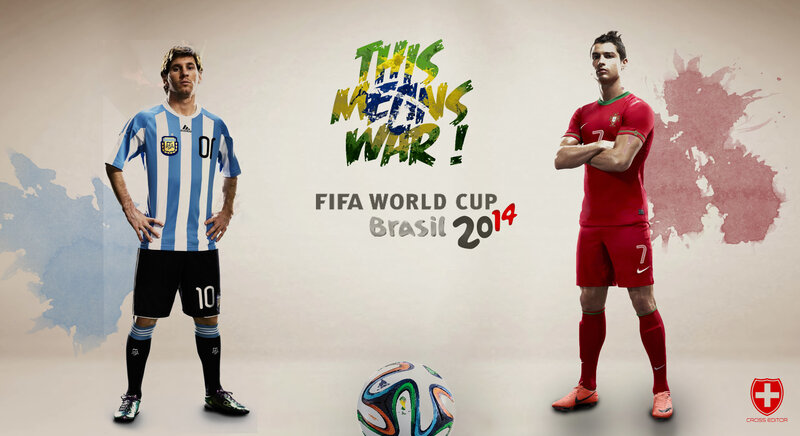 Two Soccer Players — White, Dramatic, Photograph
