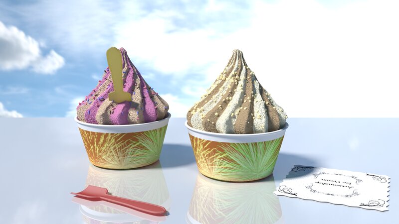 Two Soft-serve Ice Creams