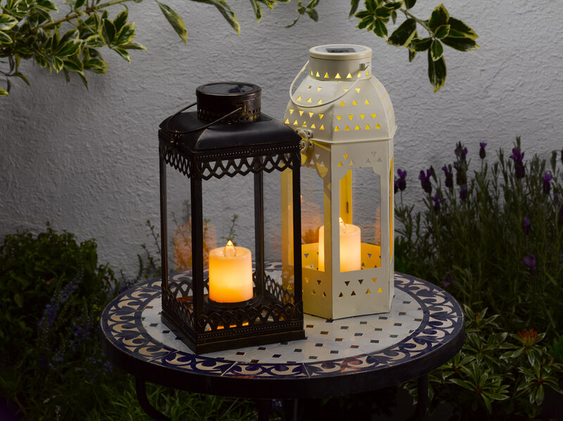 Two Solar Lanterns on Table