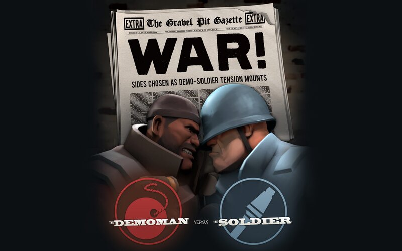 Two Soldiers Facing Off — Black, Dramatic