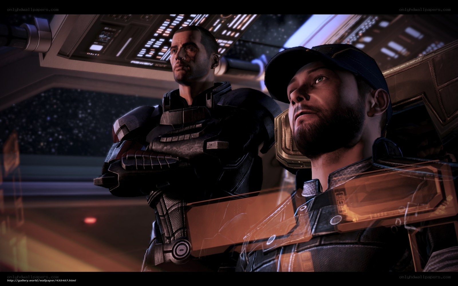 two soldiers in a spaceship